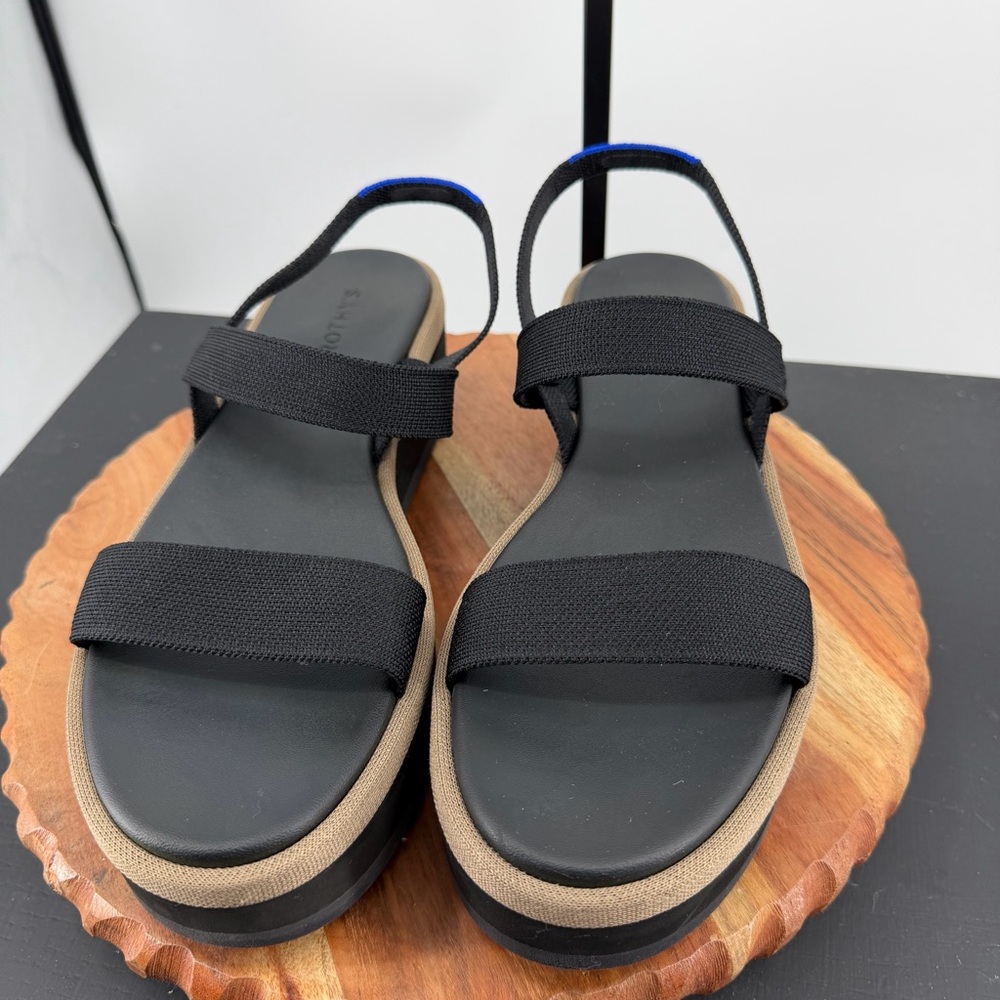 Rothy's Black and Tan Platform Sandals - Picture 2 of 8